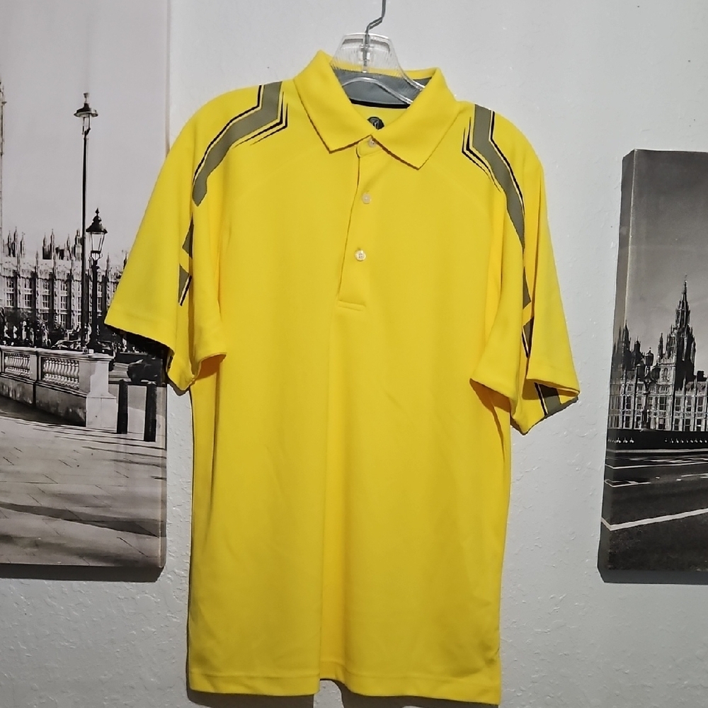 PGA Tour Yellow Polo Shirt with Stylish Accents